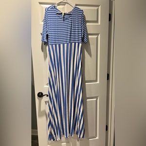 Matilda Jane blue and white striped maxi dress